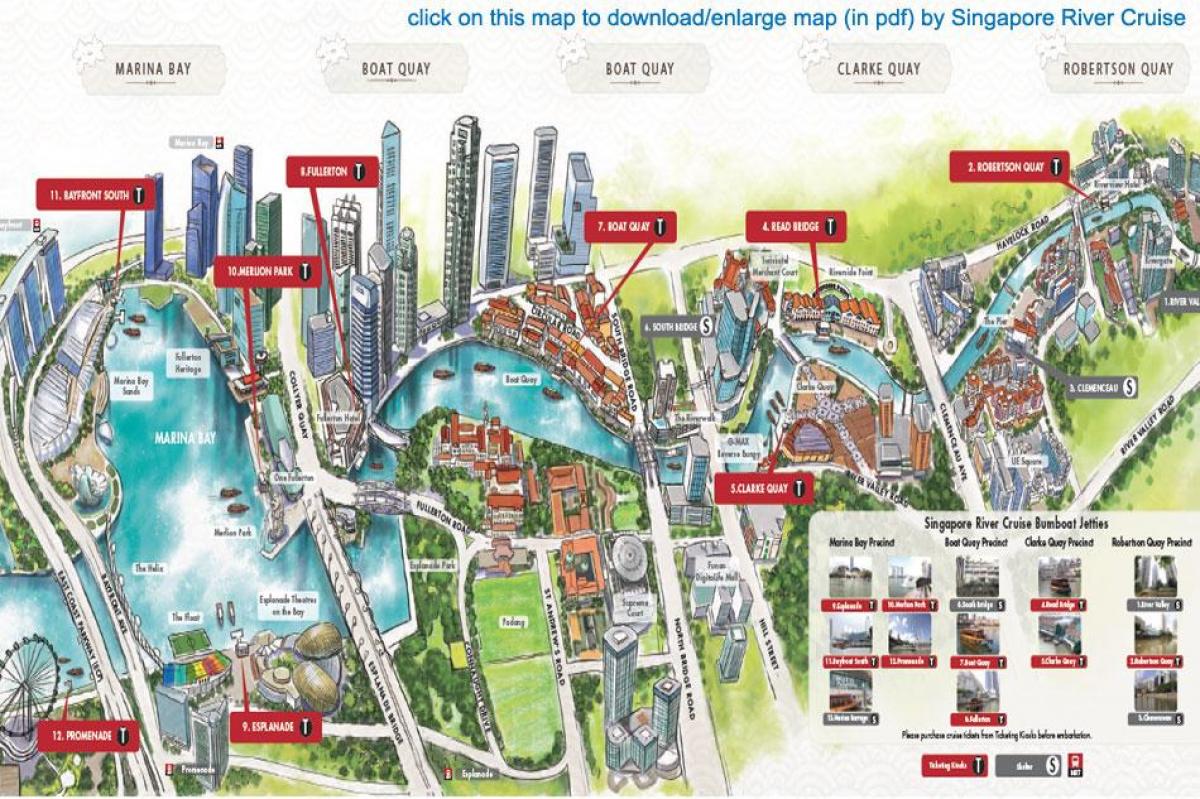 peta dari Singapore River Cruise