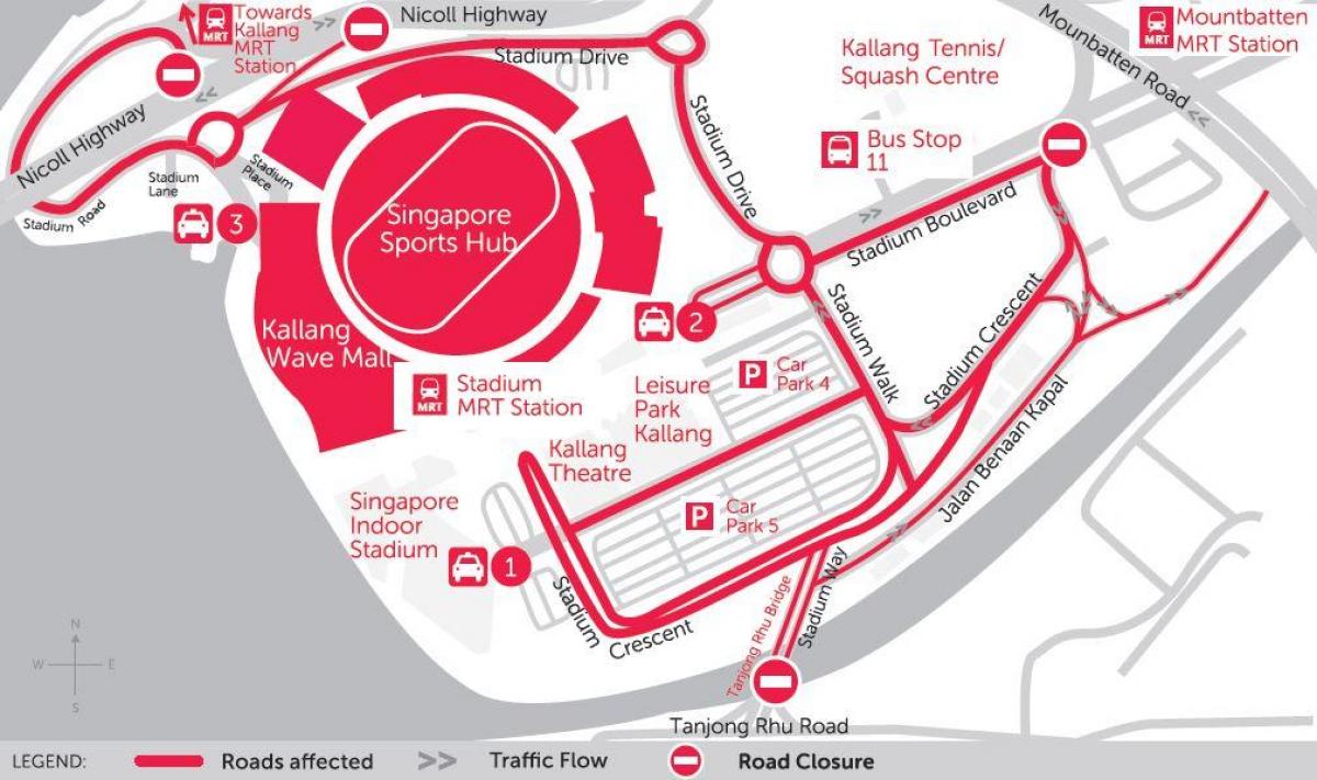 peta dari Singapore sports hub