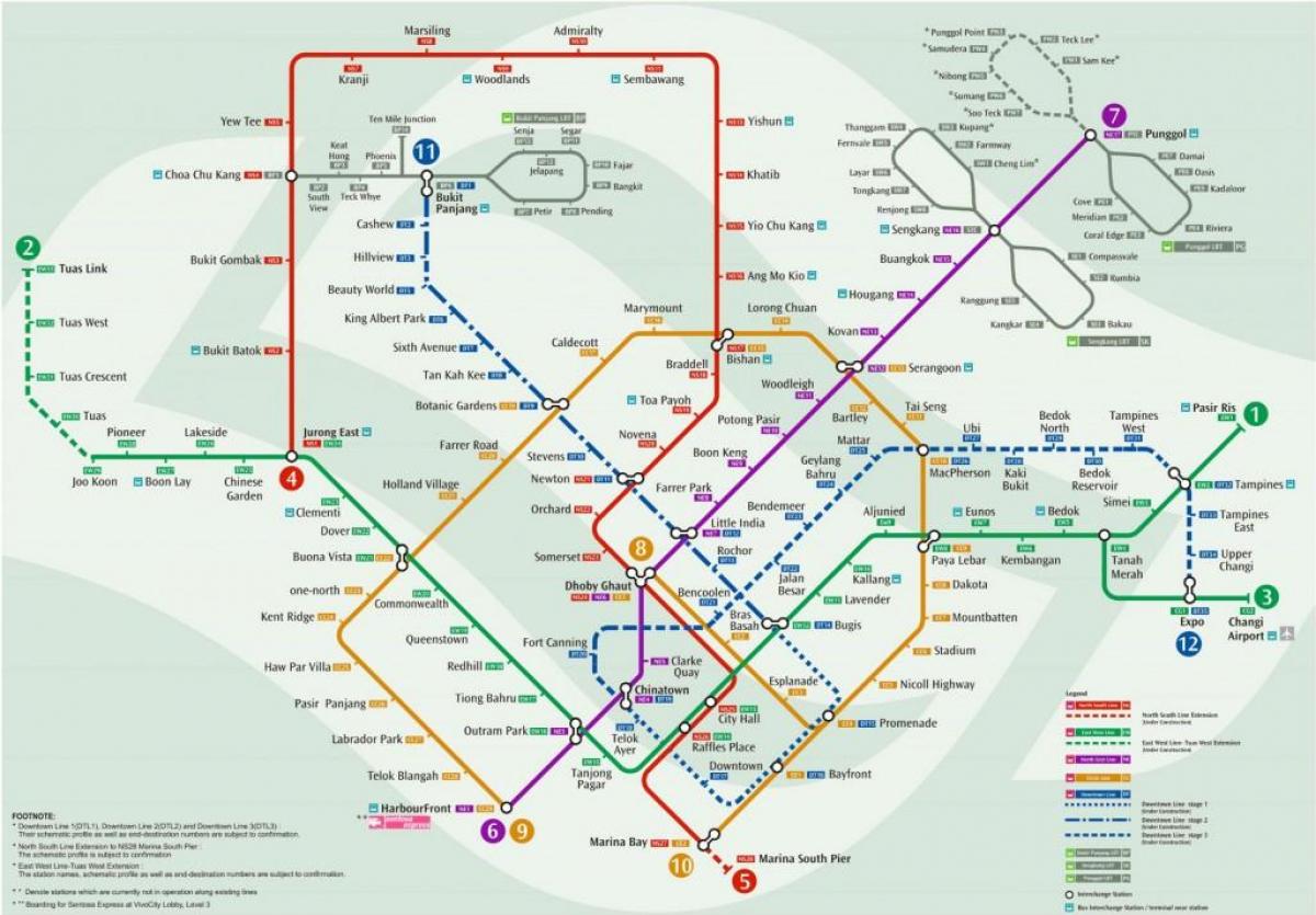 peta kereta bawah tanah di Singapura