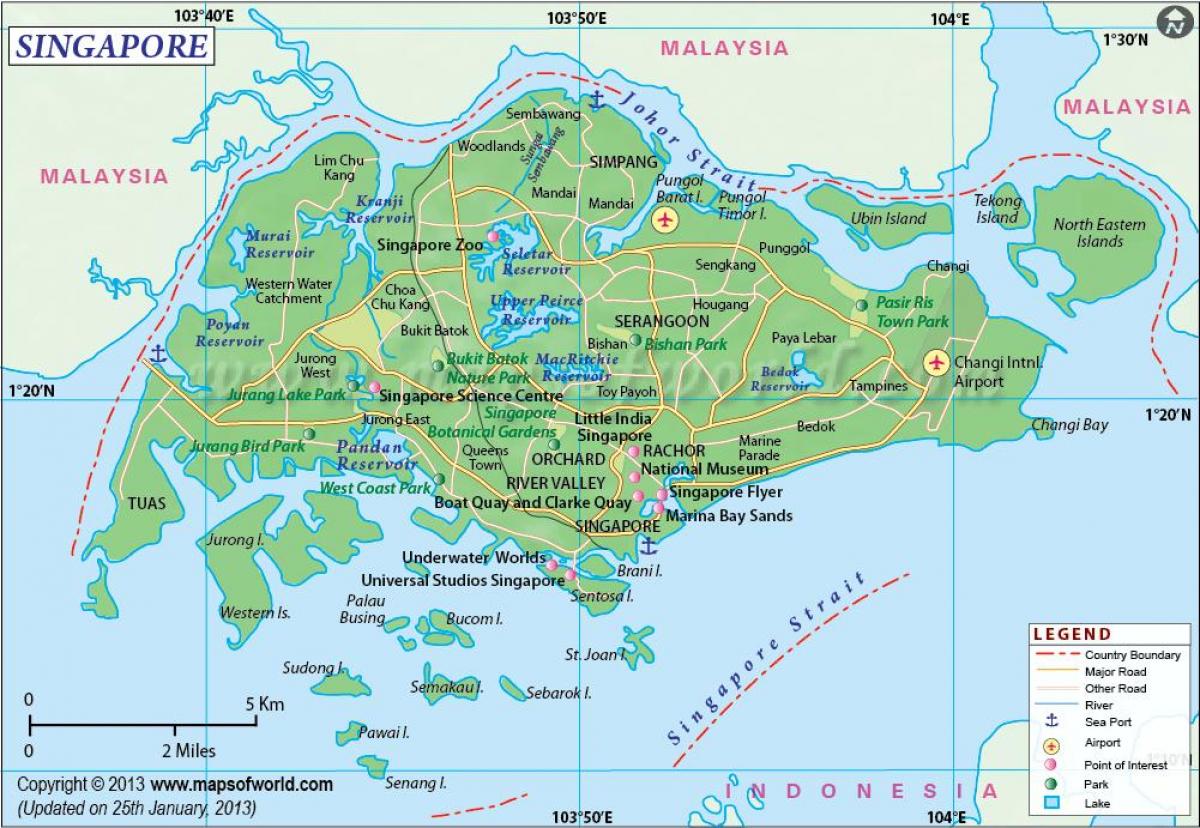 Singapura, lokasi di peta