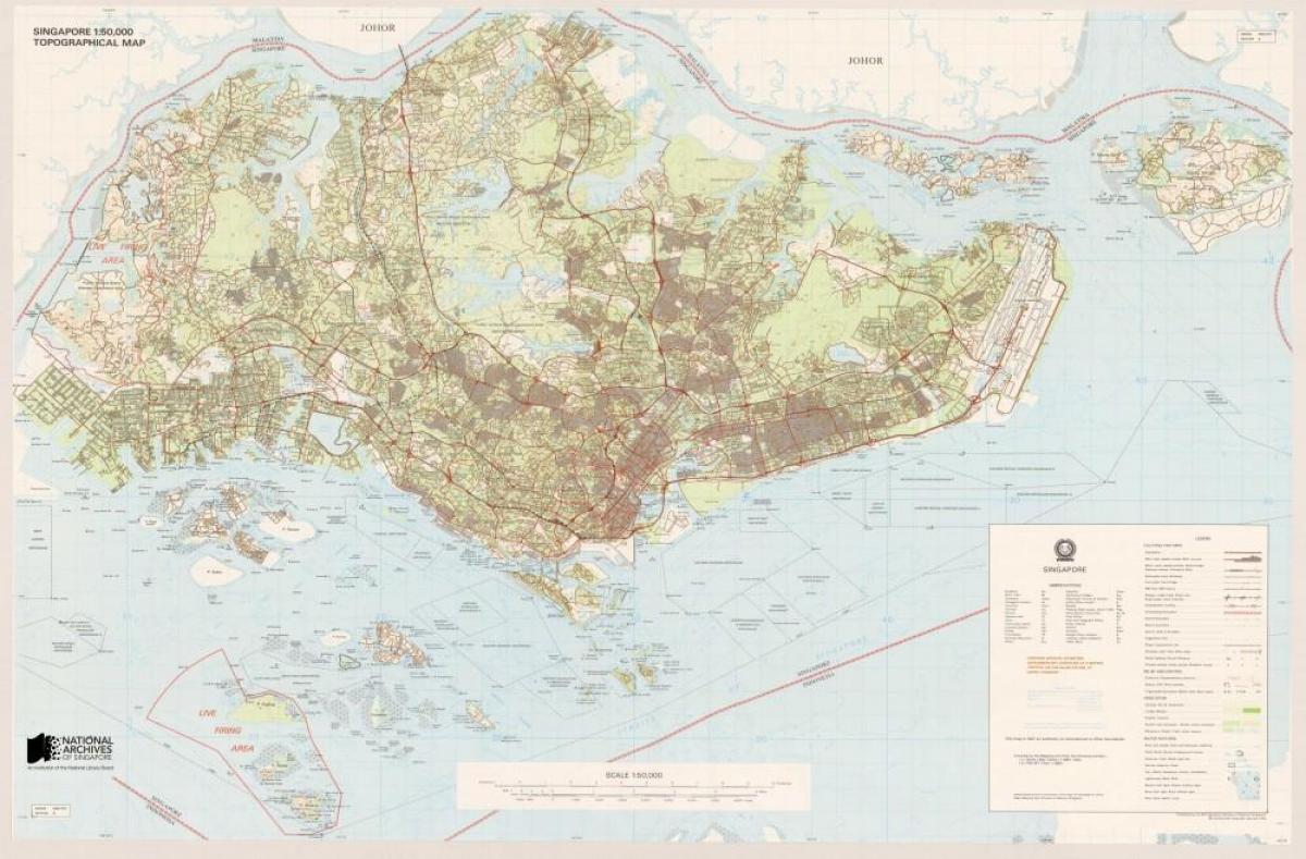 peta topografi Singapura