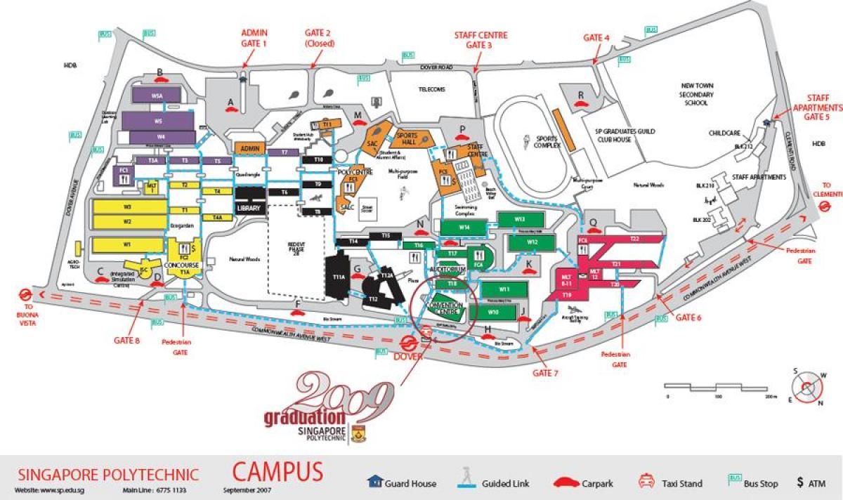 peta dari Singapore Polytechnic